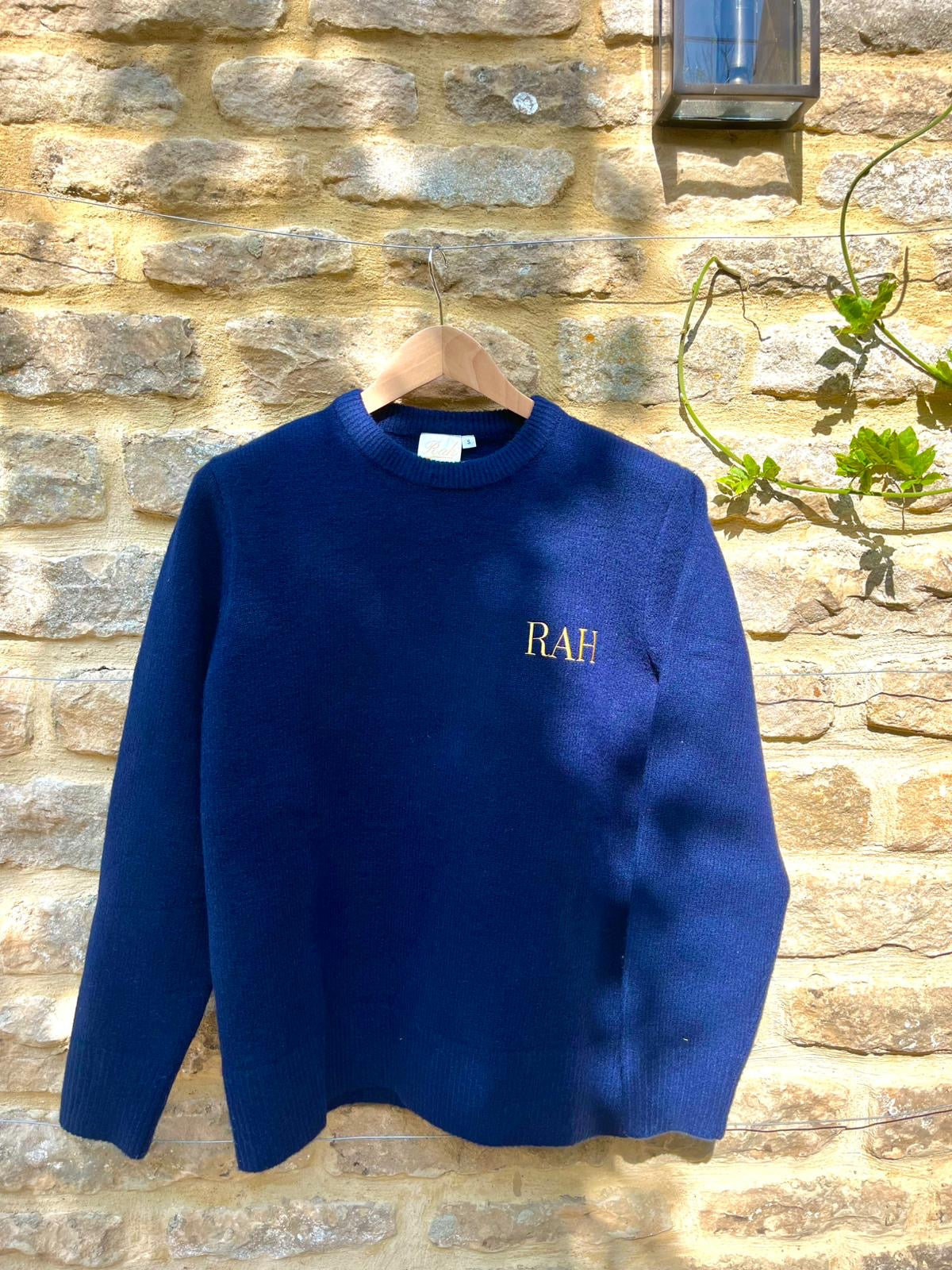 Navy Rah Crew Neck Knitted Jumper